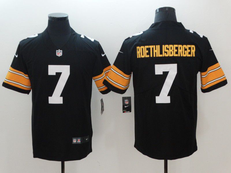 Men Pittsburgh Steelers #7 Roethlisberger Black Nike Vapor Untouchable Limited NFL Jerseys